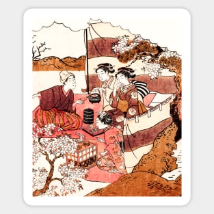 Hanami - picnic under sakura trees Sticker